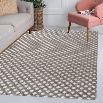 Rabat High-low Pile Mini-diamond Trellis Area Rug